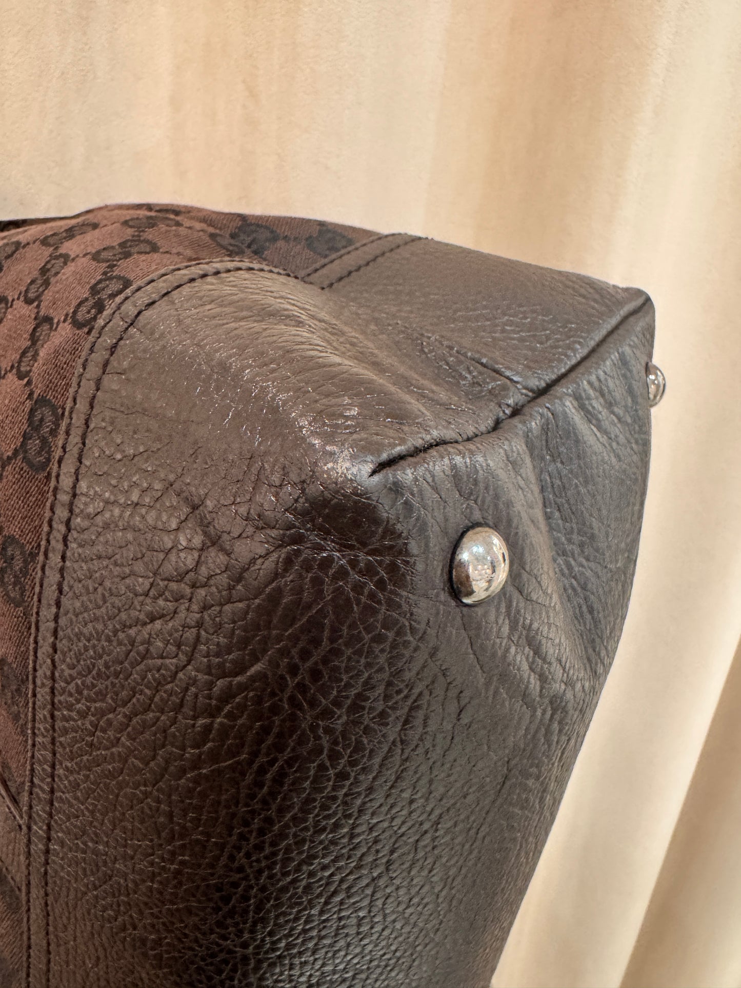 Gucci Borsone in tela+pelle