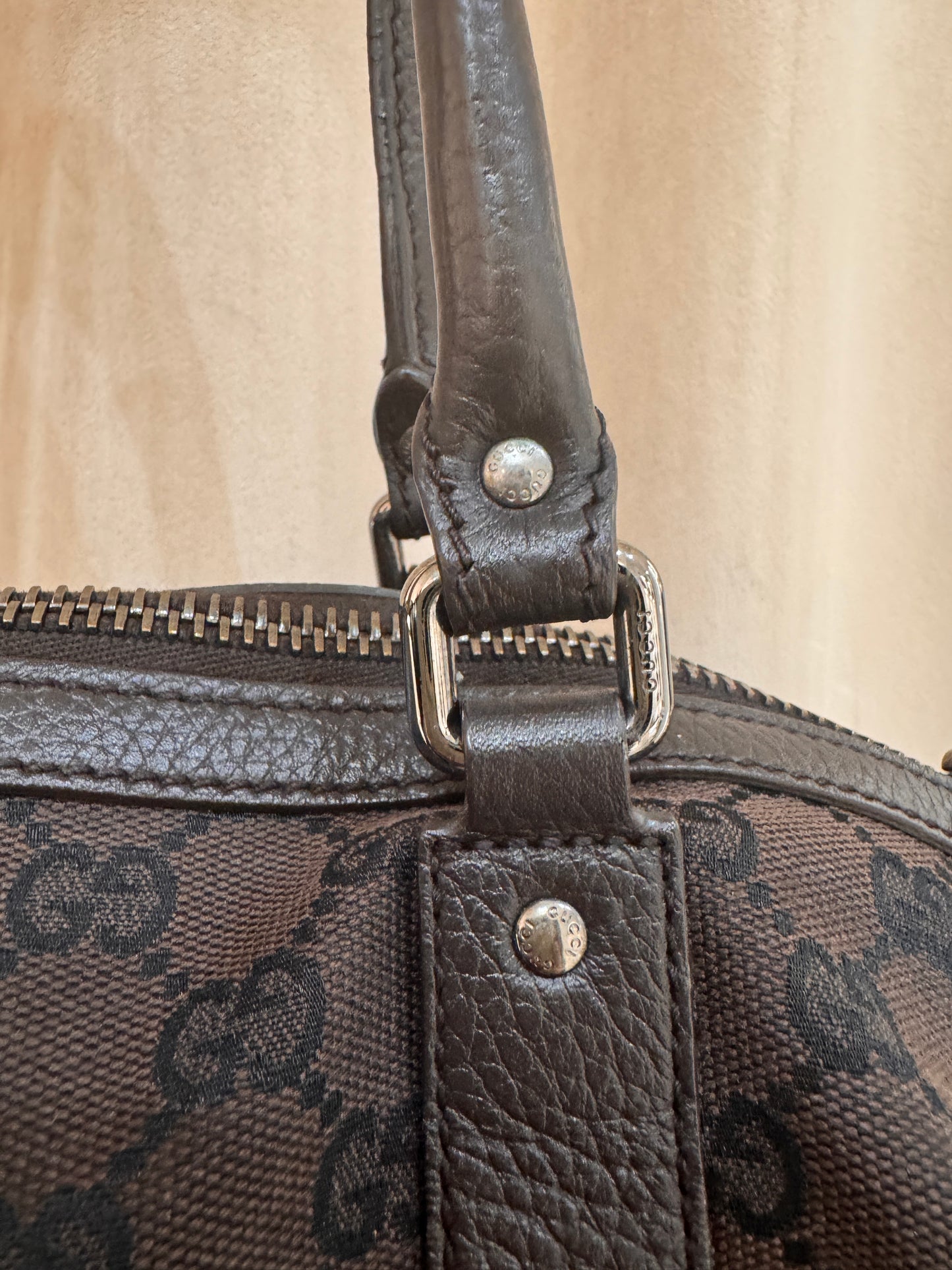 Gucci Borsone in tela+pelle