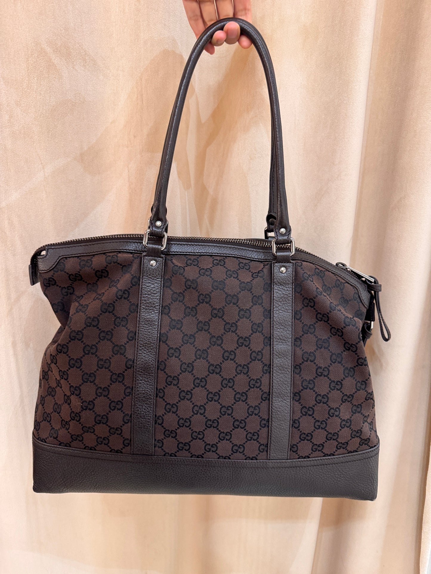 Gucci Borsone in tela+pelle