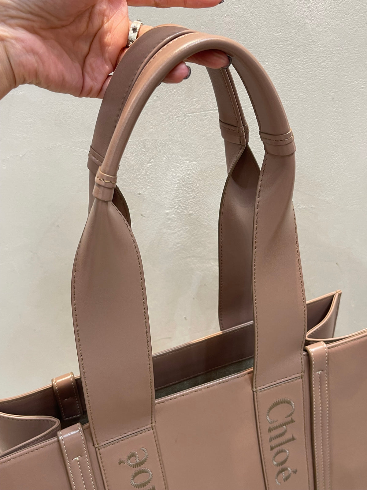 Chloé Tote Bag Woody in pelle