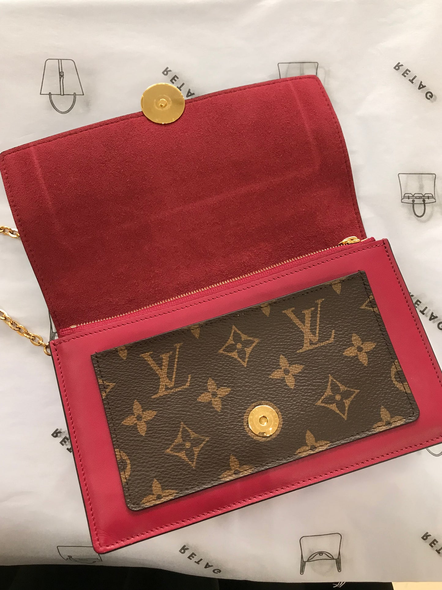 Louis Vuitton Borsa Flore chain in pelle