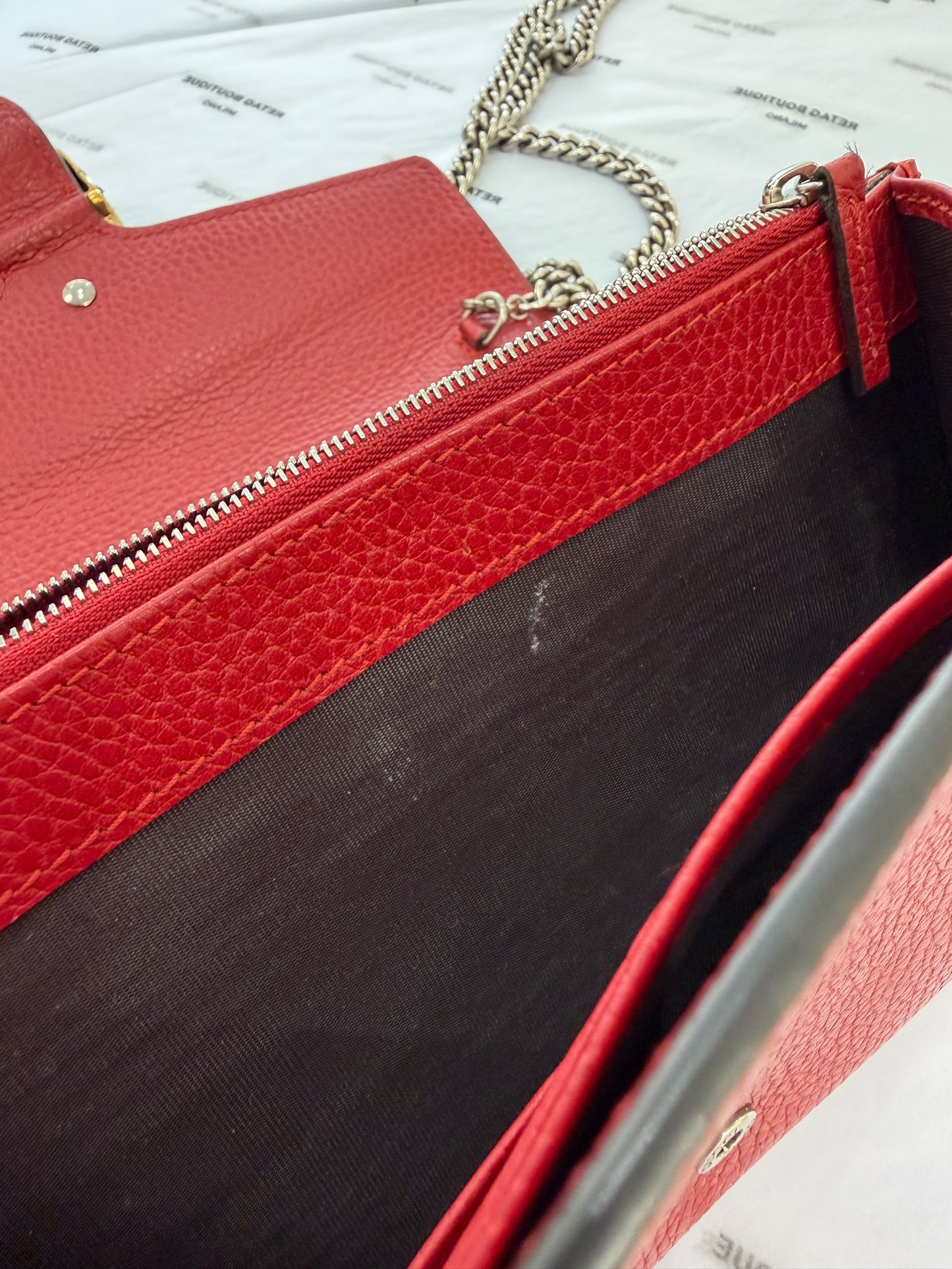 Gucci Dionysus Chain Wallet in Pelle