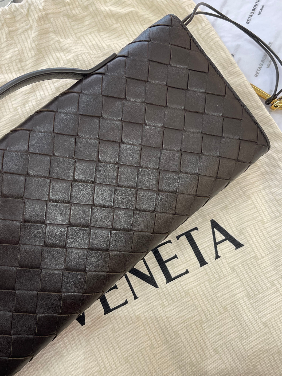 Bottega Veneta Andiamo Clutch Fondant
