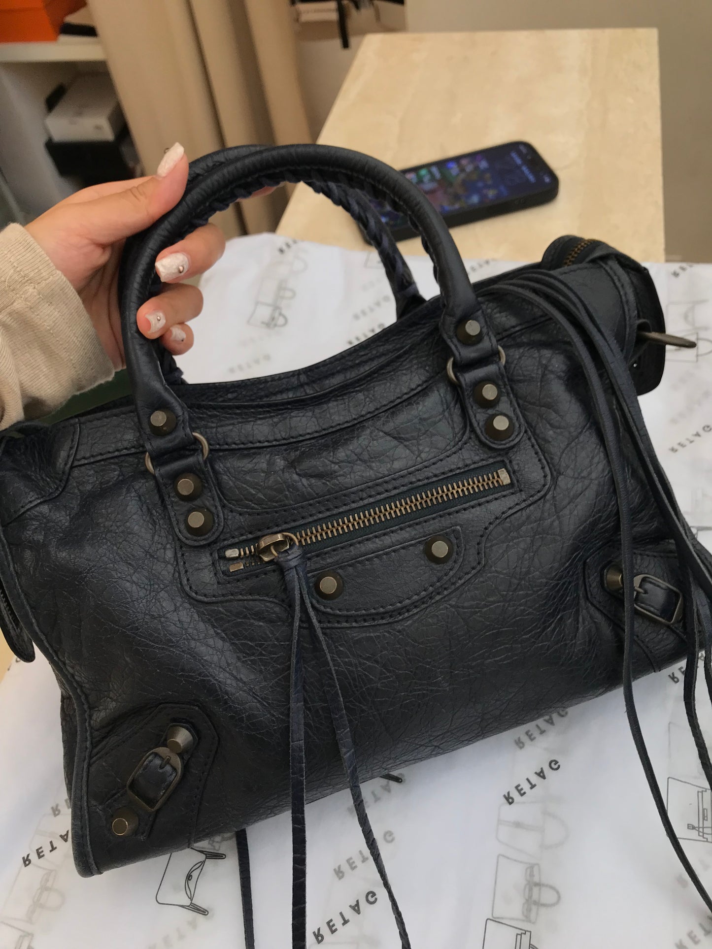 Balenciaga City Blu Scuro TG Small