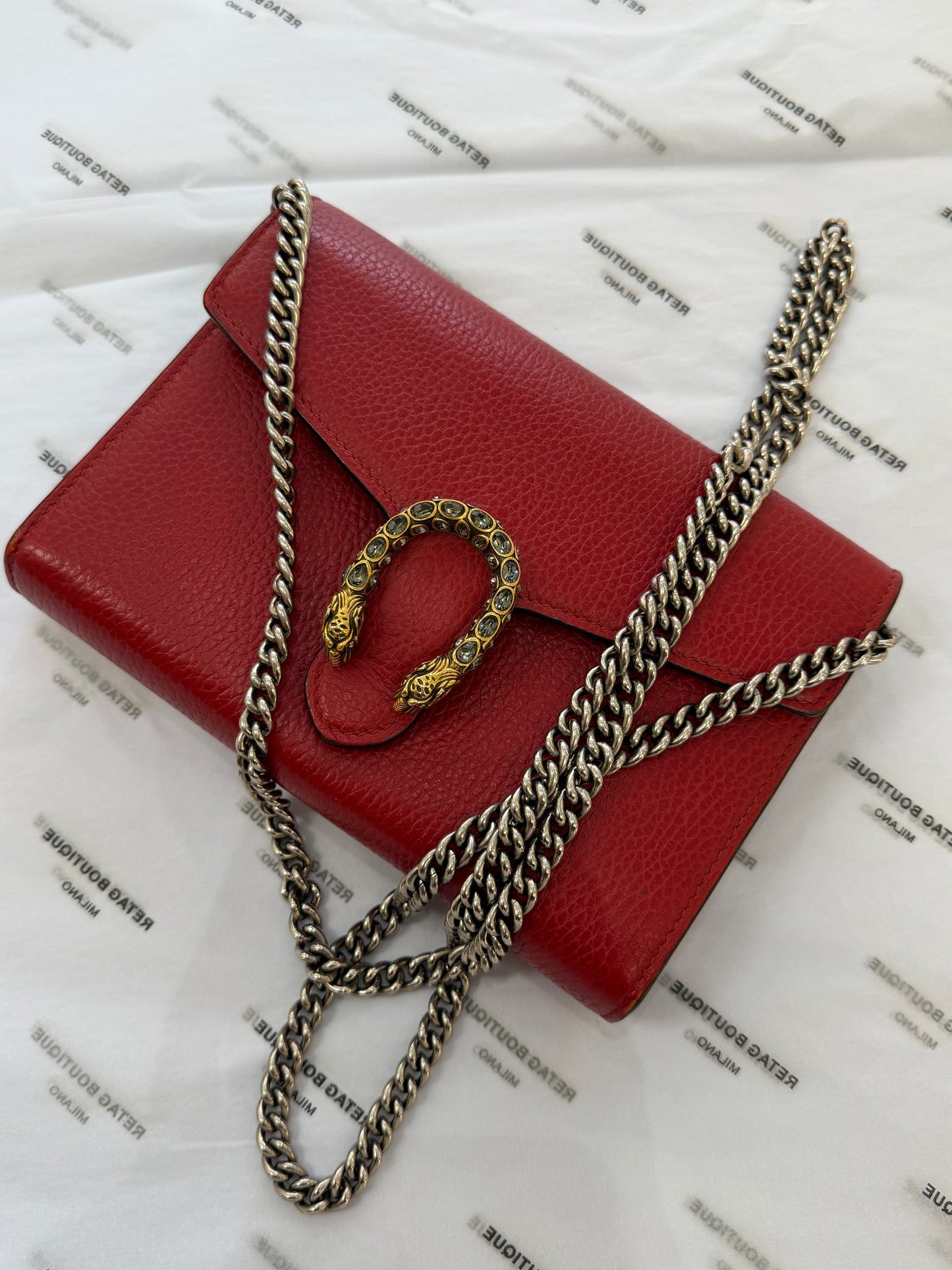 Gucci Dionysus Chain Wallet in Pelle