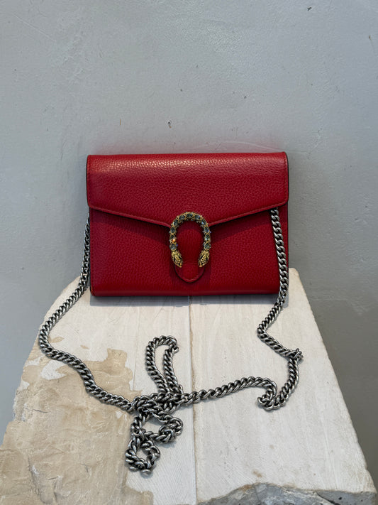 Gucci Dionysus Chain Wallet in Pelle