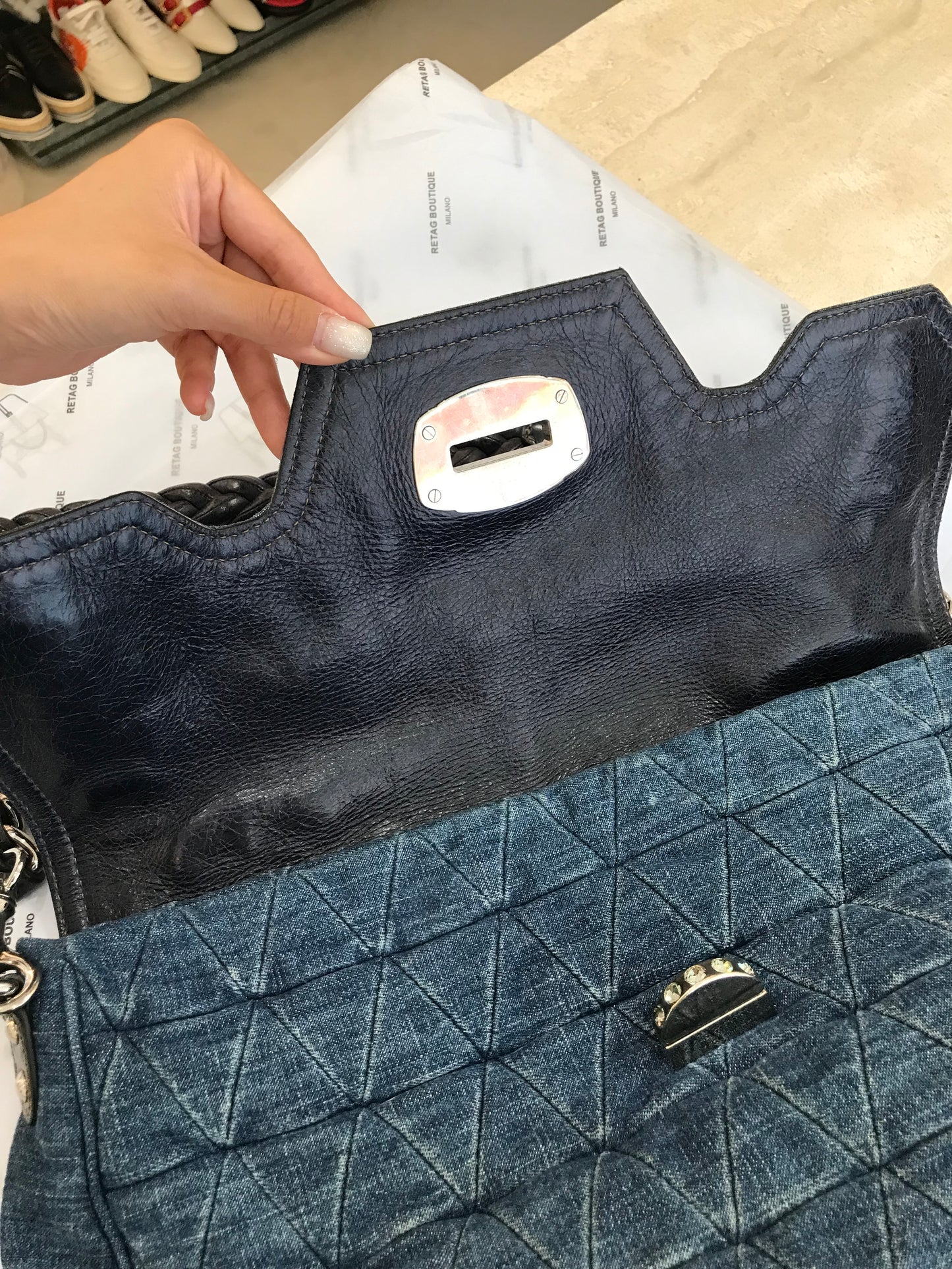 Miumiu Tote Bag in Denim