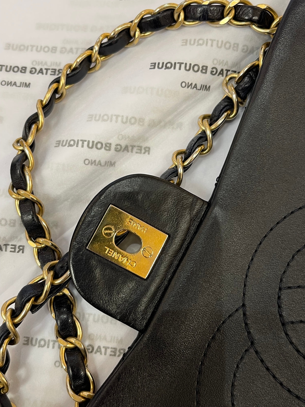 Chanel Borsa in Pelle Blu Scuro