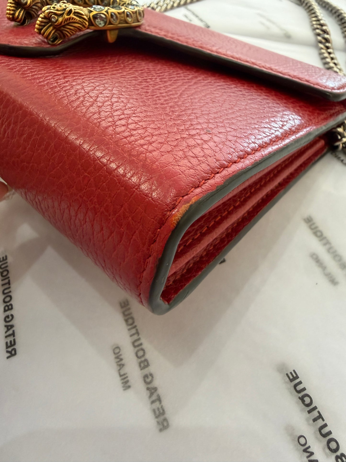 Gucci Dionysus Chain Wallet in Pelle