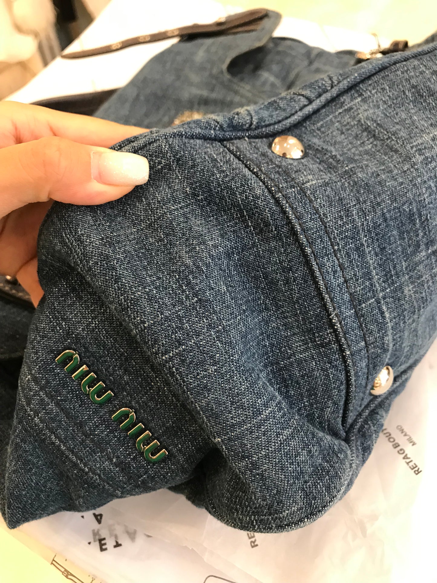 Miumiu Tote Bag in Denim