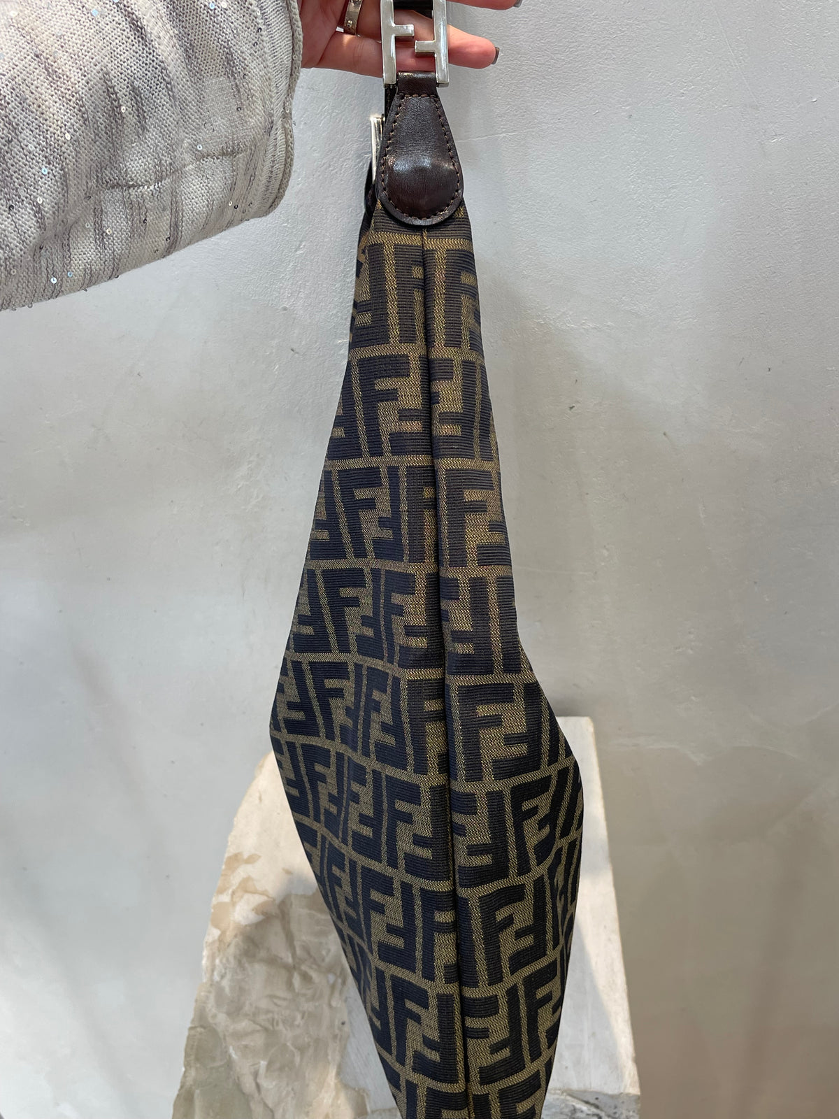 Fendi Zucca Hobo Shoulder Bag