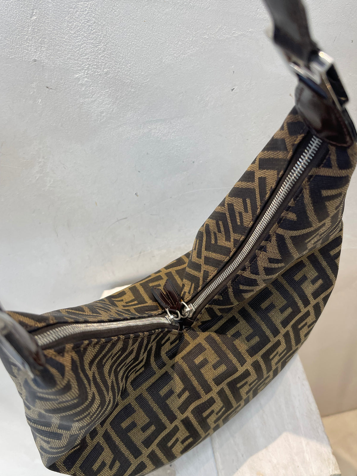 Fendi Zucca Hobo Shoulder Bag