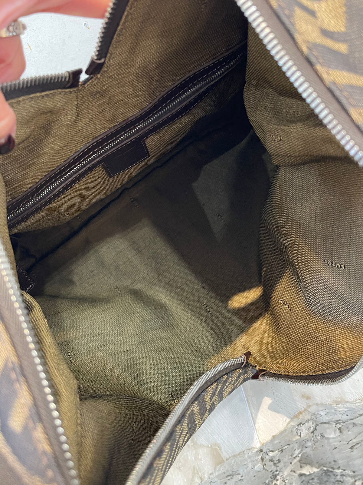 Fendi Zucca Hobo Shoulder Bag