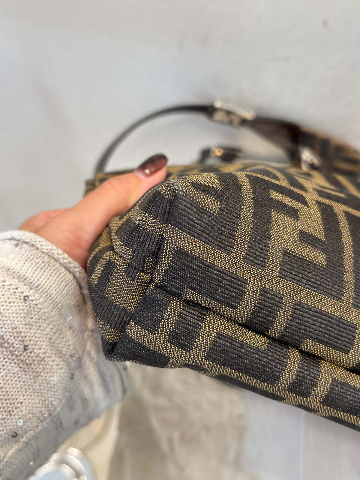 Fendi Zucca Hobo Shoulder Bag