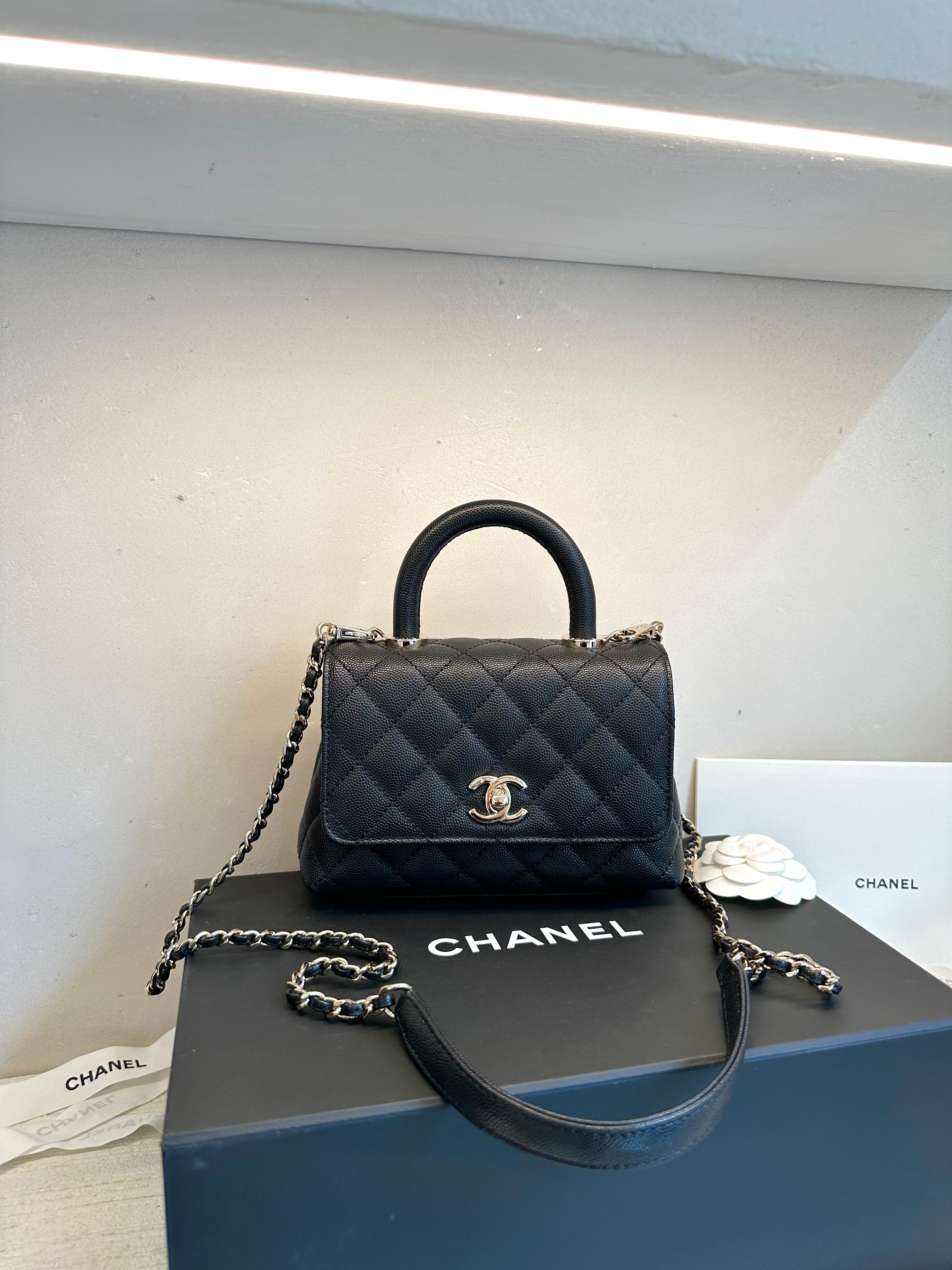 Chanel mini coco handle caviar leather - used – retagboutique